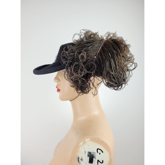 Antique Edwardian 1910 1900s Ostrich Feather Slocum Straw Works Wool Hat main image 7